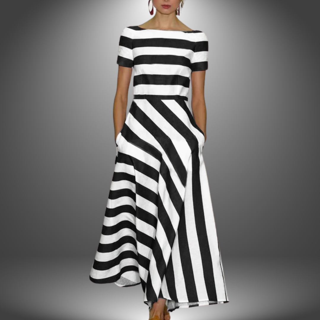 Nicole | Handcrafted Striped Long Dress
