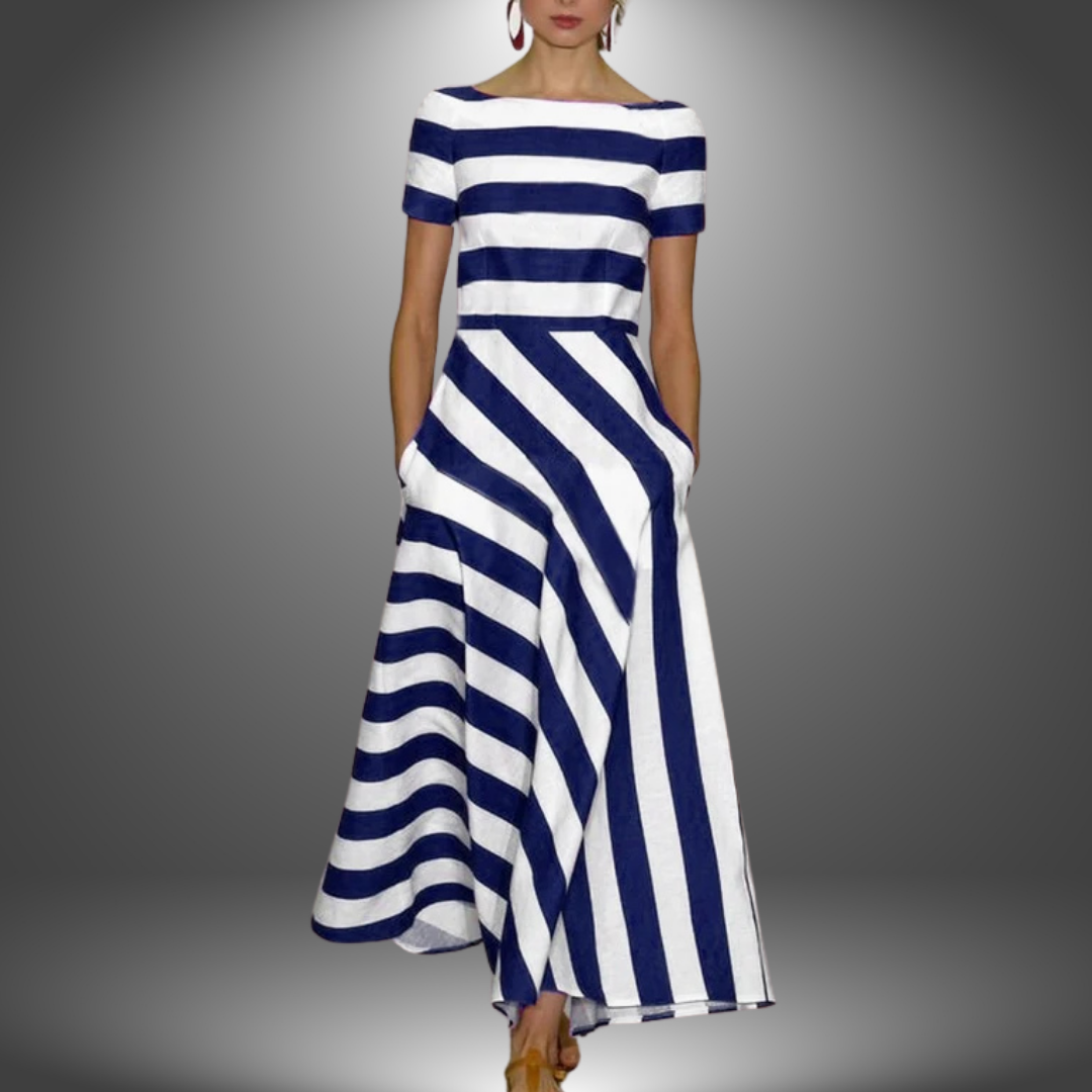 Nicole | Handcrafted Striped Long Dress