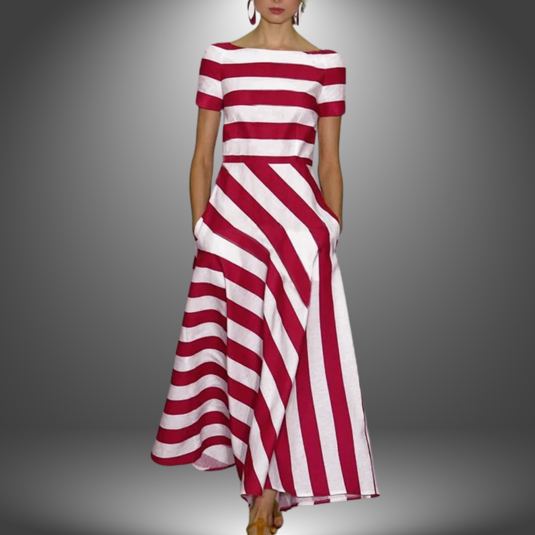 Nicole | Handcrafted Striped Long Dress